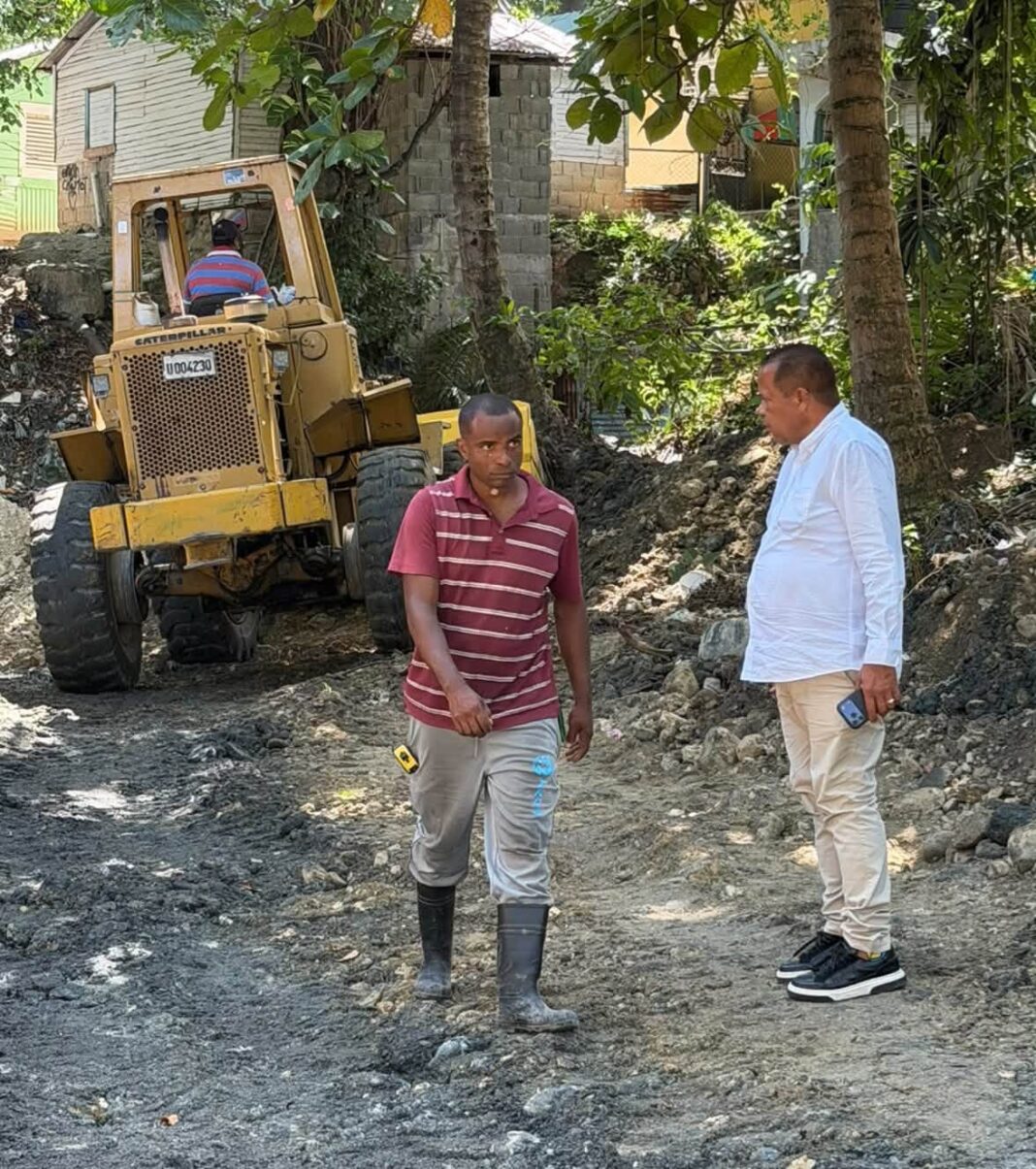 Ayuntamiento y el INDRHI inician construcción de muros de gaviones en Los Mameyes